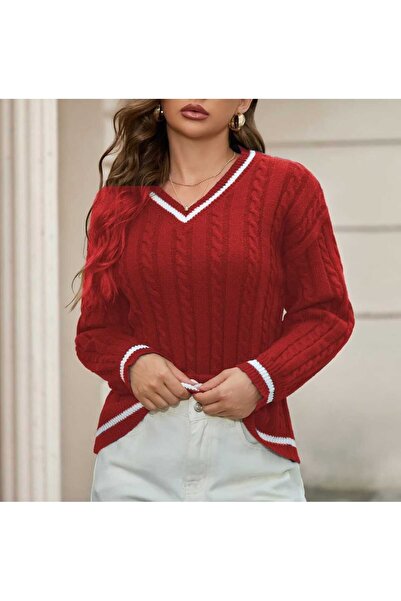 youknitwear you Pulover pentru femei Riviera cu decolteu în V 2210Vc