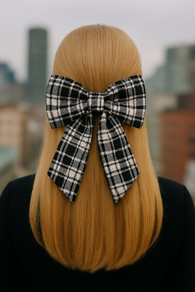 PaminBags Aksesuar Plaid Patterned Bow Lock Buckle