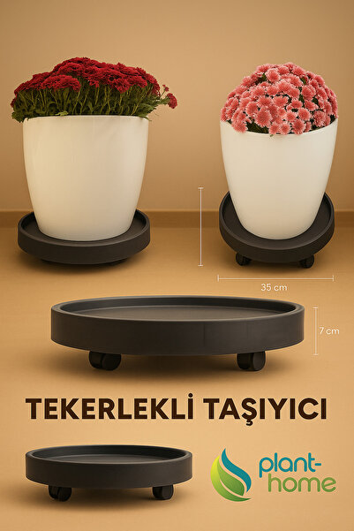 plant-home 35 cm Tekerlekli Saksı Altlığı – Ağır Yük Taşıyıcı, Saksı - Damacana - Hava Temizleyici - Tüp