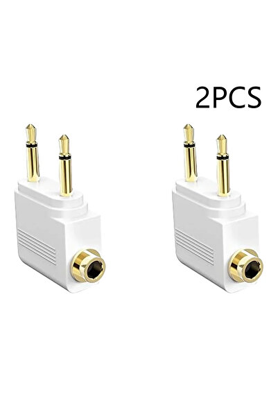 Choice5 2 Pcs W XIKCU 1-5pcs/Lot Dual 3.5mm Plug Adaptor Jack Audio Headphone Converter Adapter for Airline