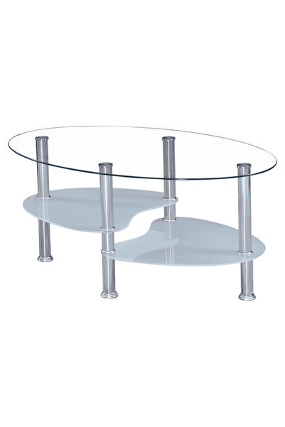 DacEnergy Coffee table, steel/transparent glass/milk-colored glass, WAVE NEW