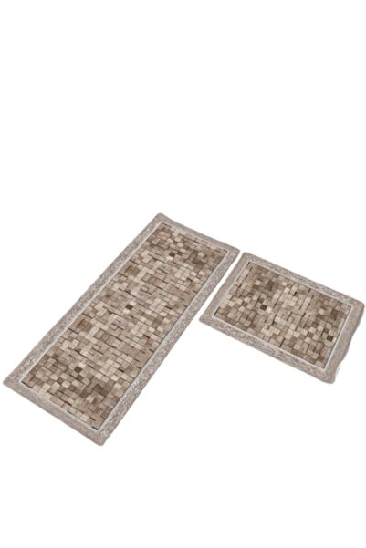 OEM Set of 2 Kitchen Rugs, Abstract Print, Non-Slip, 50x60cm, 50x120cm, Multicolor