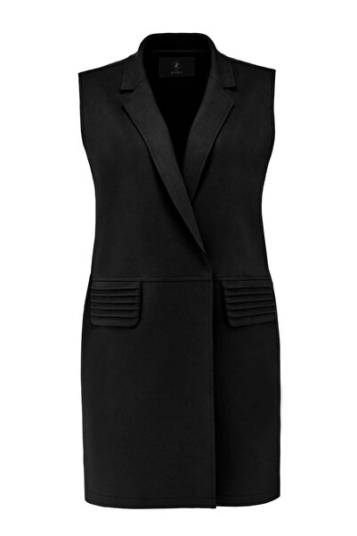 Zems Süet Nervür Detaylı Uzun Yelekli Takım