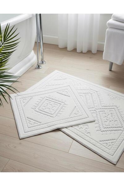 Thalia Home 100% Cotton Tufting Water Absorbent Soft Textured Bath Mat Set, Bathroom Carpet Set of 2 60X100 - 50X60