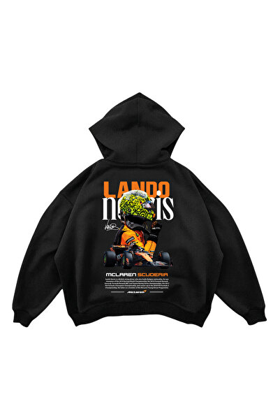 SVART WEAR سترة لاندو نوريس ماكلارين إف 1 بتصميم مطبوع الفاخرة ذات القلنسوة قصة فضفاضة