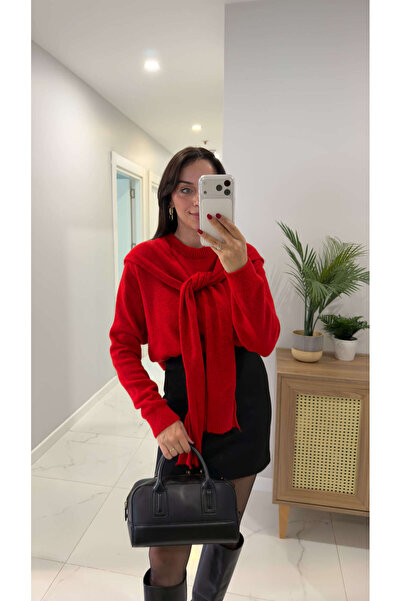 BİRCANÇİL Osben Red Knitted Sweater