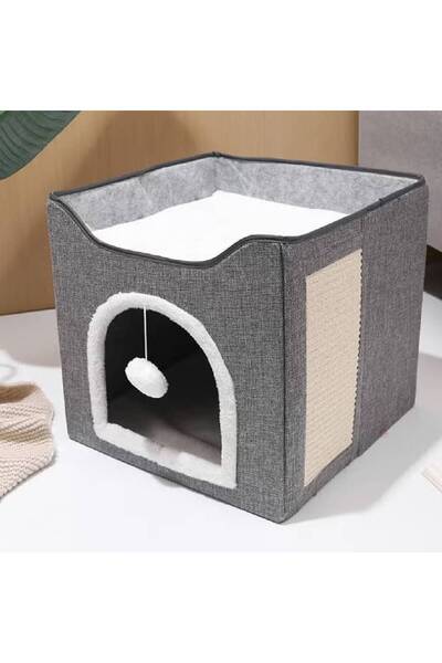 NKX Foldable Double Layer Square Cat Sleeping House