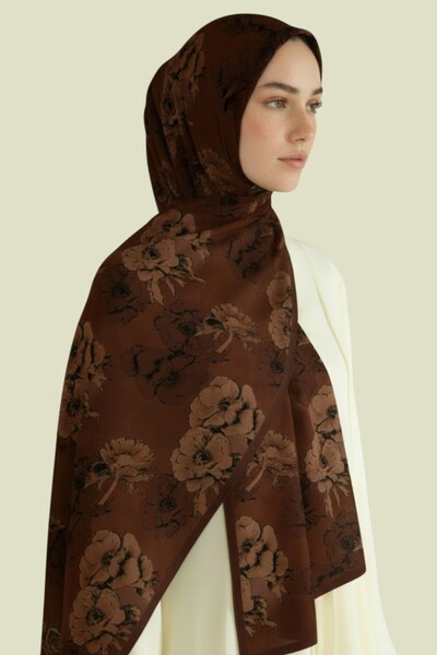 Karaca Eşarp Seren Flowered Cotton Shawl - Purple