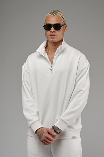 Butik Trend Biz Oversized Fleece-Lined Zippered Collar Tracksuit Set