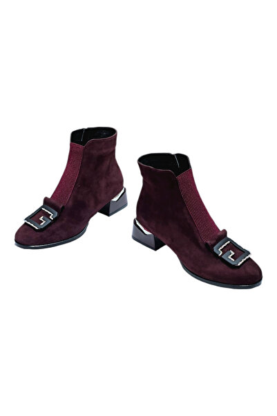 Sebli Shoes KADIN BOT HAKİKİ DERİ TAŞ TOKA AKSESUARLI