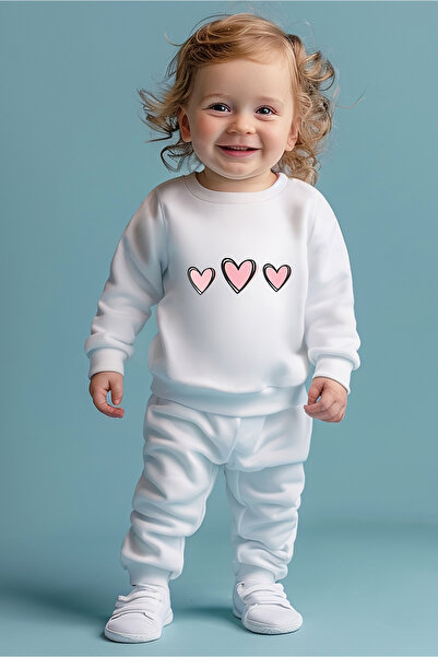 ADABEBEK Premium Colorful Hearts Printed Bottom Top Baby Set 25511