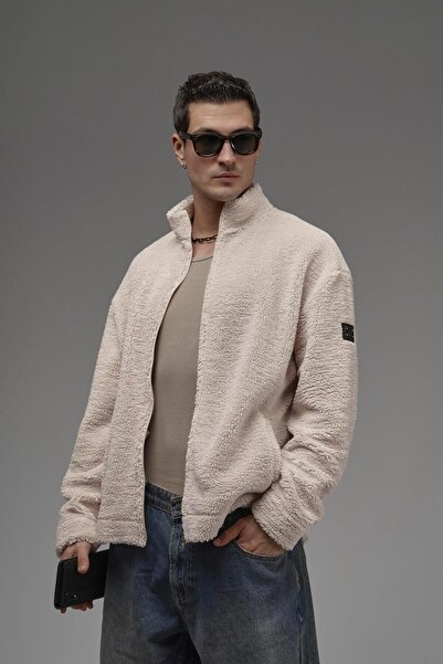 king brich Mock Neck Zipper Closure Logo Detailed Unisex Plush