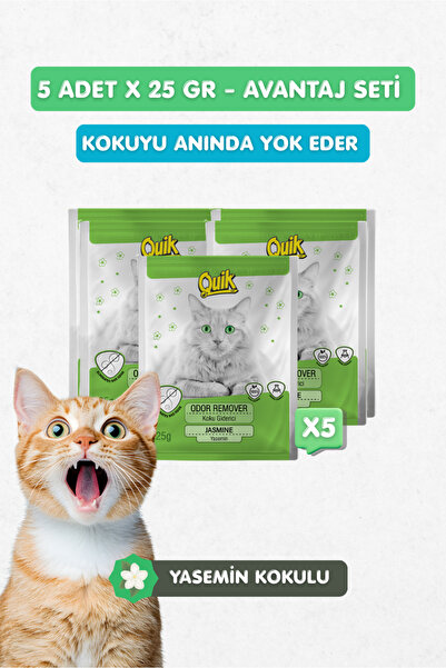 Quik 5li Set - Kedi Kumu Koku Giderici Yaseminli 25gr x 5