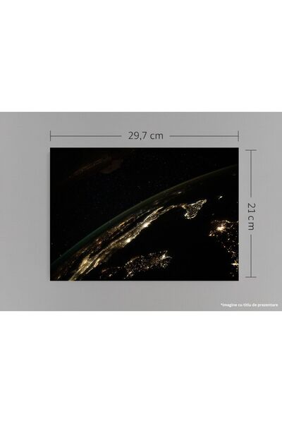 VreauPoster Poster A4 Pământ din Spațiu, Vedere ISS Expediția 65, Fotografie NASA Carton 250gr