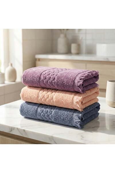 VİENNA طقم مناشف من القطن الدقيق 100% مكون من 3 قطع مقاس 50×90 سم - سريع الجف...