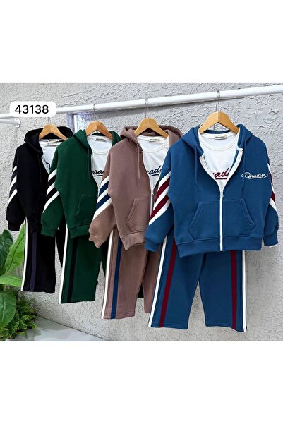 STAR GOGO KİDS Girl's 3-Piece Set (Striped Detail) 3-Piece Matching Set