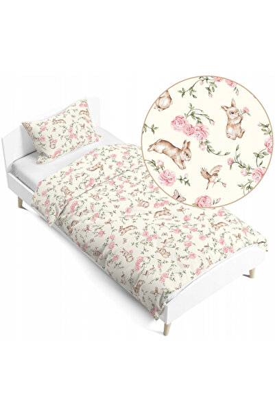 Babymam Set lenjerie pat copii, Secret Garden, bumbac 100%, compusa din husa ...