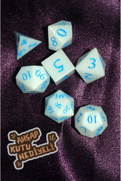 DiceLand Kar Fırtınası El Yapımı Epoksi Zar Seti – DiceLand, 7’li RPG Zarları...