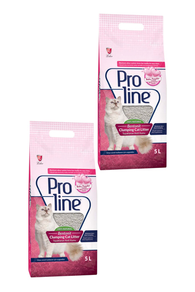 Pro Line Topaklanan Bentonit Bebek Pudrası Kokulu Kedi Kumu 2 x 5 Lt