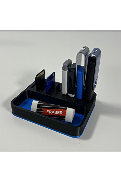 DECORADI 3D Organizer USB + SD + MicroSD + tray, red/black, PLA