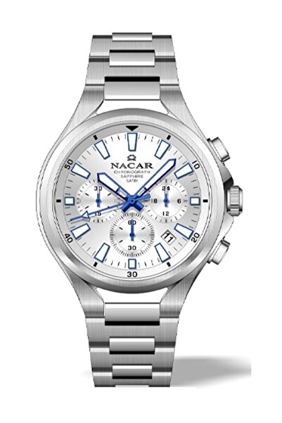 Nacar Sapphire Glass Sport Silver Men's Watch Nc08-29420075-Asm