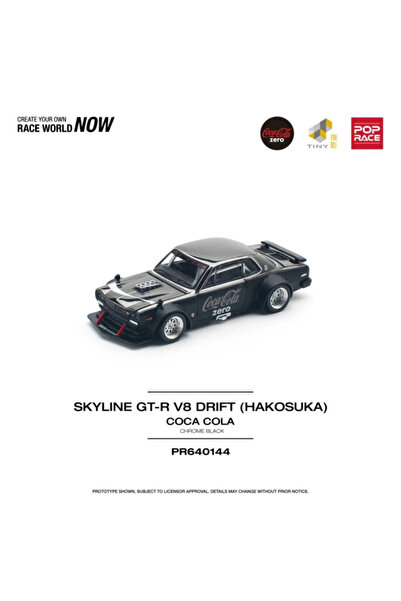 Nissan Pop Race 1/64 Skyline GTR V8 Drift Hakosuka Coca-Cola Zero Chrome Negru