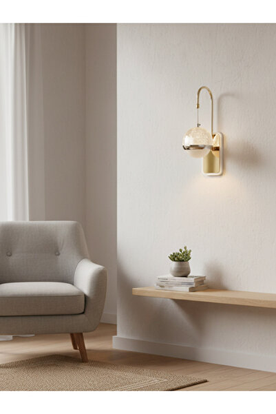 SUREAT ALTAYAAR مصباح حائط كريستالي مودرن LED ذهبي/اسود - إضاءة جدارية داخلية فاخرة