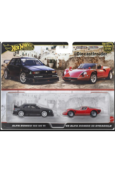 Alfa Romeo Hot Wheels 1/64 Premium Pachet de 2 Alfa-Romeo