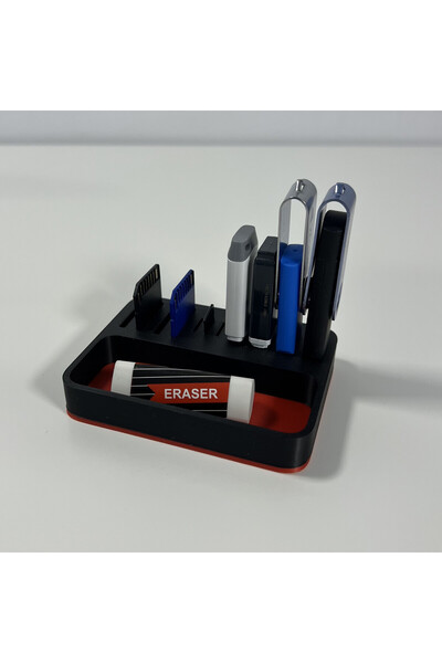 DECORADI USB desk organizer + cards + mini tray, blue/black, PLA