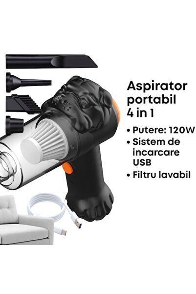 OEM Portable 4-in-1 Car Vacuum YT-M2041, 120W, washable HEPA filter, black