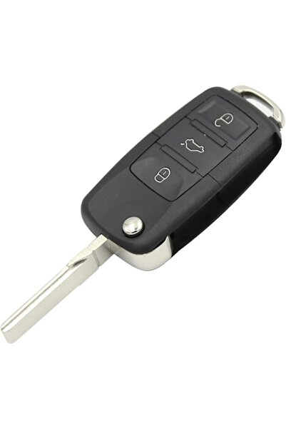Sarphia Store Key shell compatible with Volkswagen, knife-type, 3 buttons, LED in the middle