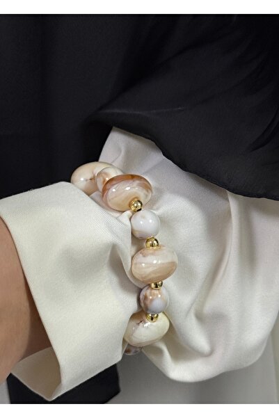 KİLİGİSTANBUL Bone Color Gold Topchuk Elastic Bracelet