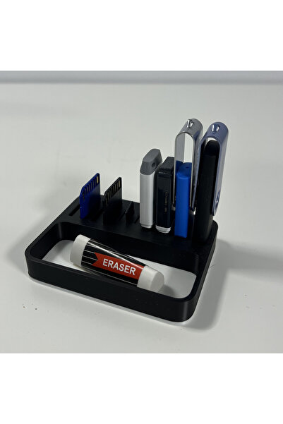 DECORADI Organizator USB + carduri și tavă, alb/negru, imprimat PLA