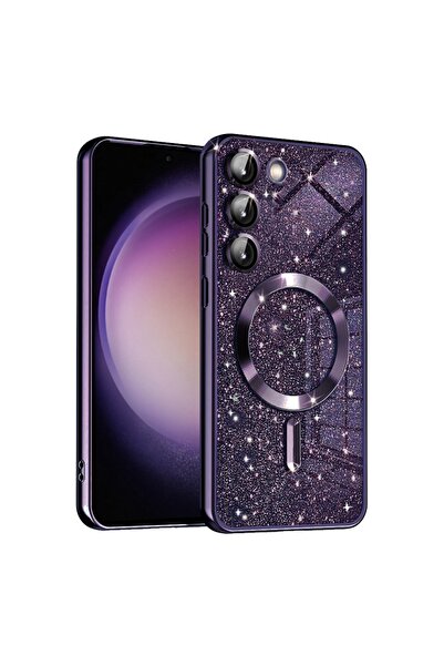 SKYDDAR INNOVATION Carcasă pentru Samsung Galaxy S23, Magsafe de lux cu sclipici, rezistentă la șocuri, set de autocolante, violet