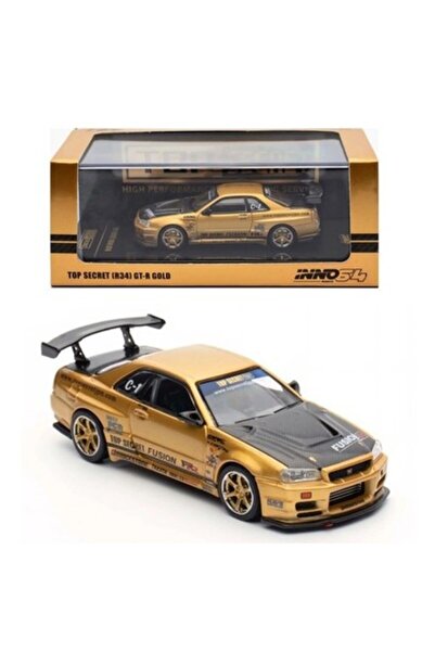 Nissan Inno64 1/64 GT-R R34 Top Secret, Auriu