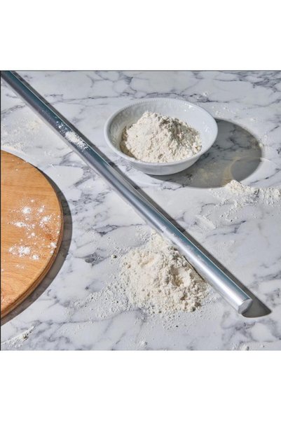 OTOBİR Stainless Steel Dough Cutting Board Chopping Board + 2 Chopping Boards Rolling Pin Gift