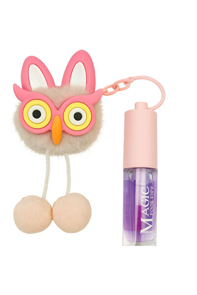 WANDA NARA COSMETİCS سلسلة مفاتيح من القطيفة مع ملمع شفاه لامع برائحة استوائية هدية مفضلة للأطفال والمراهقين! فائق السطوع