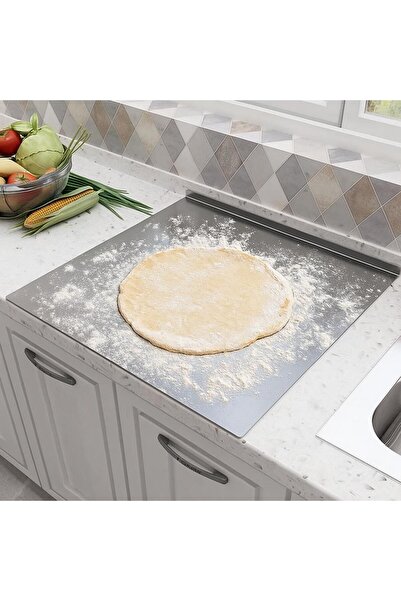 OTOBİR لوح تقطيع العجين من الفولاذ المقاوم للصدأ + 2 قطعة لوح تقطيع مع هدية عجّالة