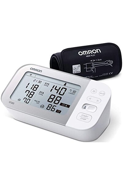 Omron X7 Smart Upper-Arm Blood Pressure Monitor, Bluetooth, 0-299 mmHg, 40-180 bpm, White