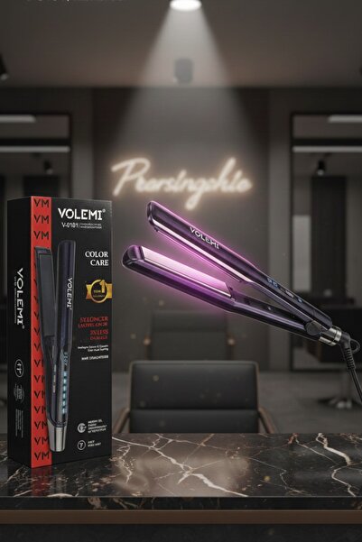 VOLEMİ V-0101 مكواة فرد الشعر الاحترافية ذات الألواح الضيقة من السيراميك، شاش...