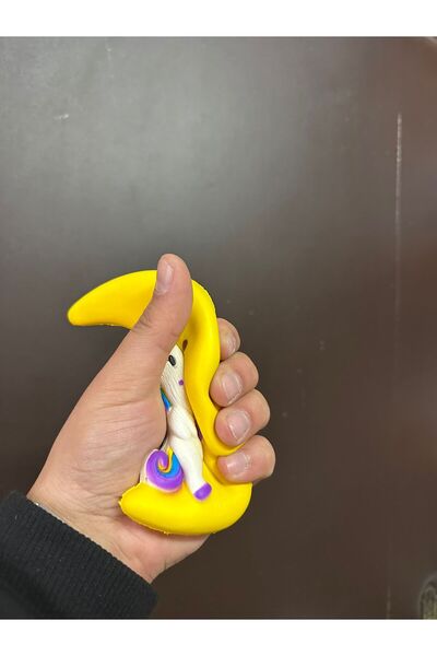 HEPBİMODA Sukuşi Ay Unicorn Pony Pembe-Sarı Kokulu Yavaş Yükselen Squishy 15 Cm. Sık Bırak Oyuncak