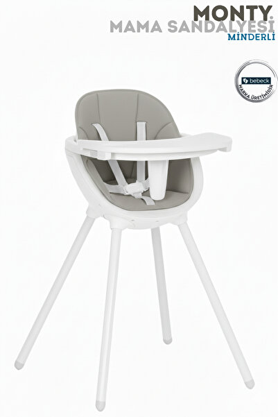 Bebeck Monty Mama Sandalyesi 3 Kademeli Tabla Kaymaz Tabanlı Geniş Oturma Alanlı 6ay-9Yaş Minderli