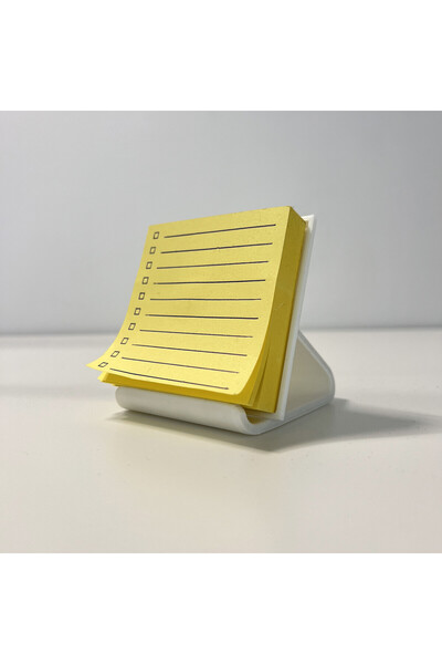 DECORADI Suport notițe birou cu șablon liste personalizate, alb, 3D PLA