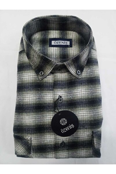 Özeniş Çift Cepli Kapaklı Kareli Kışlık Melanj Gömlek