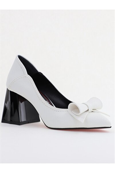 Nicoletta Women's shoes with thick heels in matte white eco-leather
