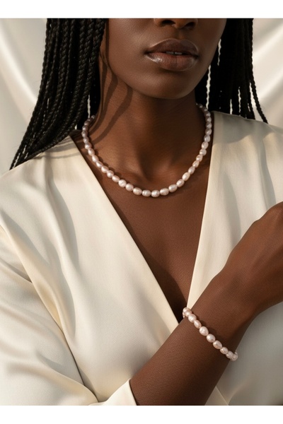 Zokak 925 Ayar Gümüş gerçek inci kolye, Orjinal inci kolye, Gümüş inci kolye