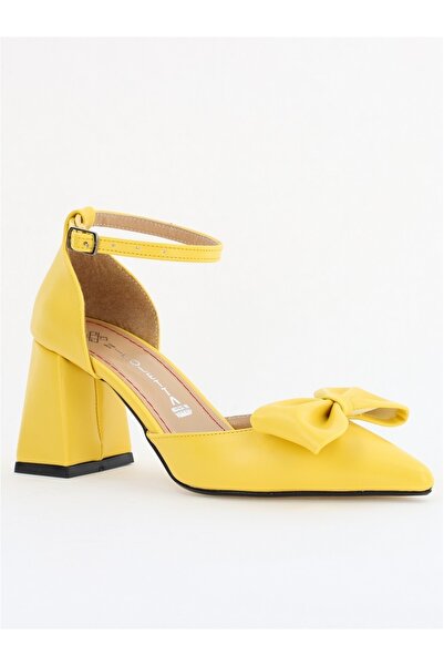 Nicoletta Pantofi Damă Decupați cu Toc Gros Galben mat BS332AY2505368