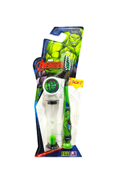 Fab lab Marvel Hulk Children's Ultra-Soft Toothbrush with Hygienic Cover & Sa...