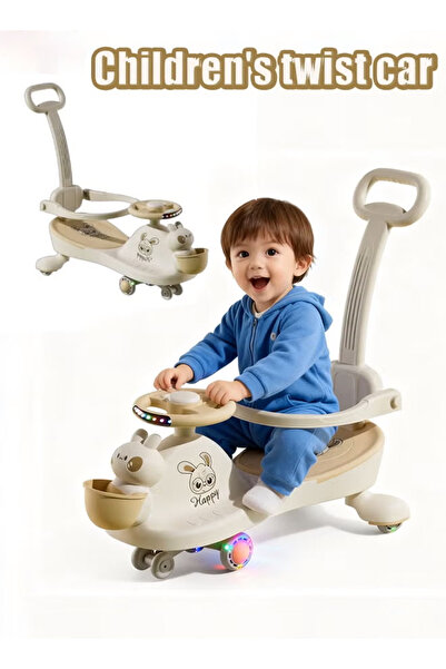 Generic Kids Twist Car Ride Toy for Kids Aged 2-6 Swing Car With Lights and M...