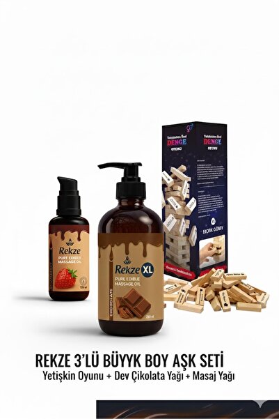 Rekze MEGA 3'LÜ SET! Denge Oyunu + 250ml Çikolata + 100ml Çilek Yağı. ŞOK FİYAT!